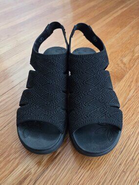 Skechers Womens Pier-Lite  Memory Maker Wedge Sandal Stretch Knit | Size 8